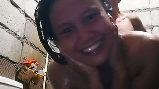 me  and my husband shower