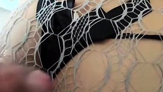 Big ass anally plugged and pounded doggystyle from his POV