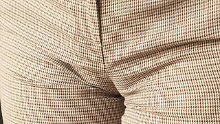 Naughty Colleague Seduces You with Her Fat Cameltoe in Trousers