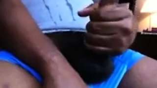 Hung Black Stud Strokes His Big Cock