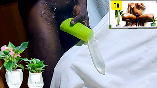 How I fucked and enjoyed sexual moment with a condom filled with water and orgasms while watching wet hot pussy masturbating!