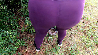 Spanking Her Naked Ass and Tits in Public