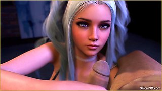 3D Porn cute busty babe POV Handjob teaser