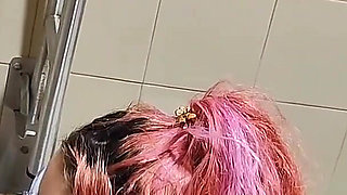 Fucking at Public Toilet Standing Doggy Fuck Facial Cumshot