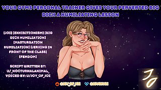Your gym's private trainer Joyofjoiva teaches your naughty big dick a humiliating lesson