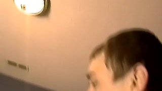 Amateur cock stroker fills matures gay mouth with warm cum