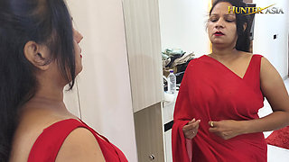 Big Boobs Bhabhi Ji in Red Saree Gets Fucked