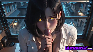Cigarette Kiss, AI Babe Strokes 3D Cock Deep Before Cum