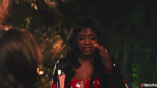 August Skye's Wild Threesome Passion Explodes with Black Heat