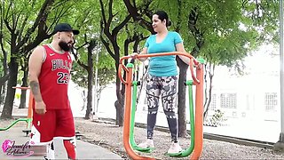 My sexy and hot neighbor is in the park and when I see her there she proposes that I fuck her and I accept - Porno en Espaol