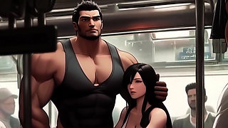 Big Titty Tifa LOVES making new friends on the train!