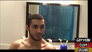 Fat German DILF sucks studs cock after oiled massage