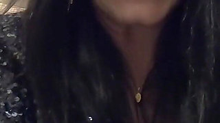 Smoking Pee Play in Shiny Outfit. Bathroom Fetish and Messy Wet Fun