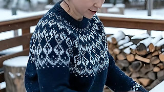 I Grabbed My Big Tits and Played with Them in Many Sweaters for My 63f Lesbian Roommate I Wanted to Scissor Lick and 69 Her