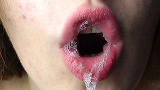 Drooling on My Small Tits and I Rub It Into Them