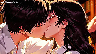 Gap Moe glasses beautiful woman , the private study session in the library.Super temptation.Episode 2. AI-generated