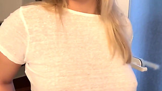 Going to Frankfurt Now Without a Bra and with a Sheer Top