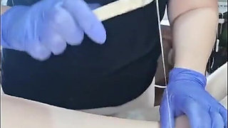 Waxing a Woman's Moaning Pussy