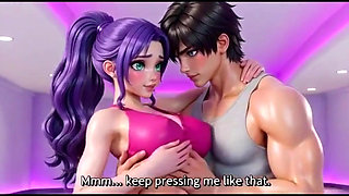 Aiko's tight yoga pants rip right while workout and fucked by yoga trainer