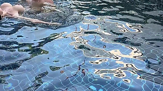 Pool Day: Busty Wife Having Fun with Her Lover. Big Tits, Sun and Big Cock