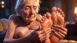 Beautiful Big Wrinkled Feet Oiled up - Oil Dripping From Toes Sensual Massage