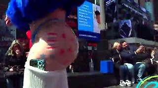 Big titted reality tv star ass fucked in public
