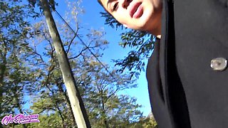 Busty French Brunette Vic Alouqua Fingers Pussy in Car Window While Big-Tits Passersby Watch and Squ