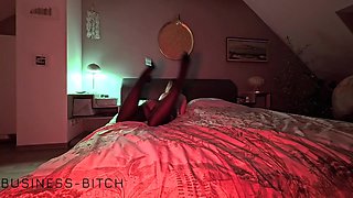 Hot Secretary In Sexy Pantyhose, Grey Silk Top And High Heels Rides Boss Cock For Cum In Nylon - Business-bitch