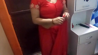 Beautiful bhabhi having wearing a beautiful saree.