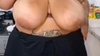 Plus-size Allure: BBW Smoking in the Kitchen