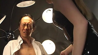 Blonde Mistress Aiden Starr Give Asian Submissive Dude Some CBT Lessons