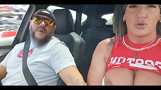 I Take Out My Tits and Fuck Myself in the Car so They Can See Me