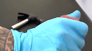 Hammering His Balls to the Wood Board, Fucking That Dick & Pissing on It (pov)