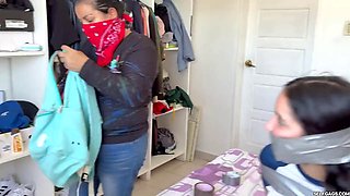 Masked MILF Gags and Binds Bound 18-Year-Old Fantasy