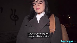 Don't Let My Mother Hear! Nerdy Brunette Emily Pink in Outdoor POV Pickup for Public Agent