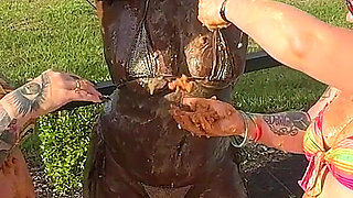 Messy Bean Play Four Hot Girls Squish Beans All Over Their Curves and Dare You to Lick Them Clean
