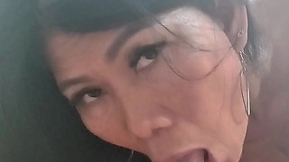 Asian Thai Milf blowjob and cum swallow