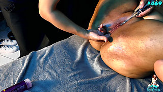 BBW Receiving Massages, I Almost Fisted Her and She Squirted a Lot.