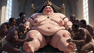 Massive BBW Mistress Full Body Worship - Slaves Lick Her to Ecstasy