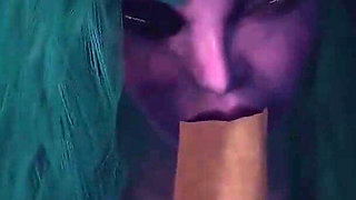 Night Elf Princess Give You a Blowjob in the Garden POV 3D Porn