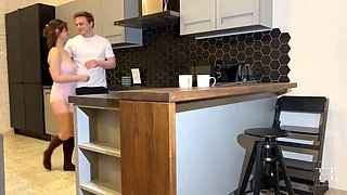Olivia Westsun and Princess Lili Suck and Eat Cum Under the Table in Rough Anal Threesome