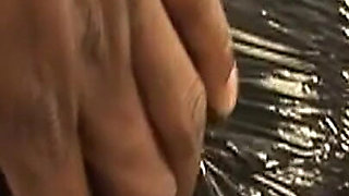 Blindfolded Mature Brunette Bound and Plastic Wrapped