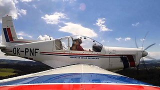 Blonde with big boobs drills guys ass by pool outdoors