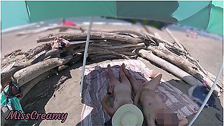 2 Exhibitionist Wife Outdoor Amateur Milf Handjob Big Cock On Nudity Beach Public In Front Voyeurs
