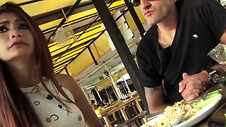 Cute Thai MILF picked up by Farang guys