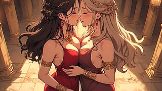 Kissing Orgasm of Mature Women, AI Generated Cartoon content, Uncensored video of 18 Year old Anime Girl