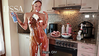 Sweet Wam Making a Messy Cake by Sexy Sticky Redhead Chef Lissa Brown