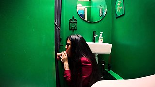 Glory hole blonde blowjob slut double facial