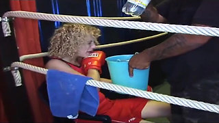 Blonde Mature Babe's Dripping Rosebud Gangbang in Wrestling Ring
