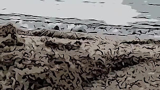 Your Stepsister Masturbates on the Beach